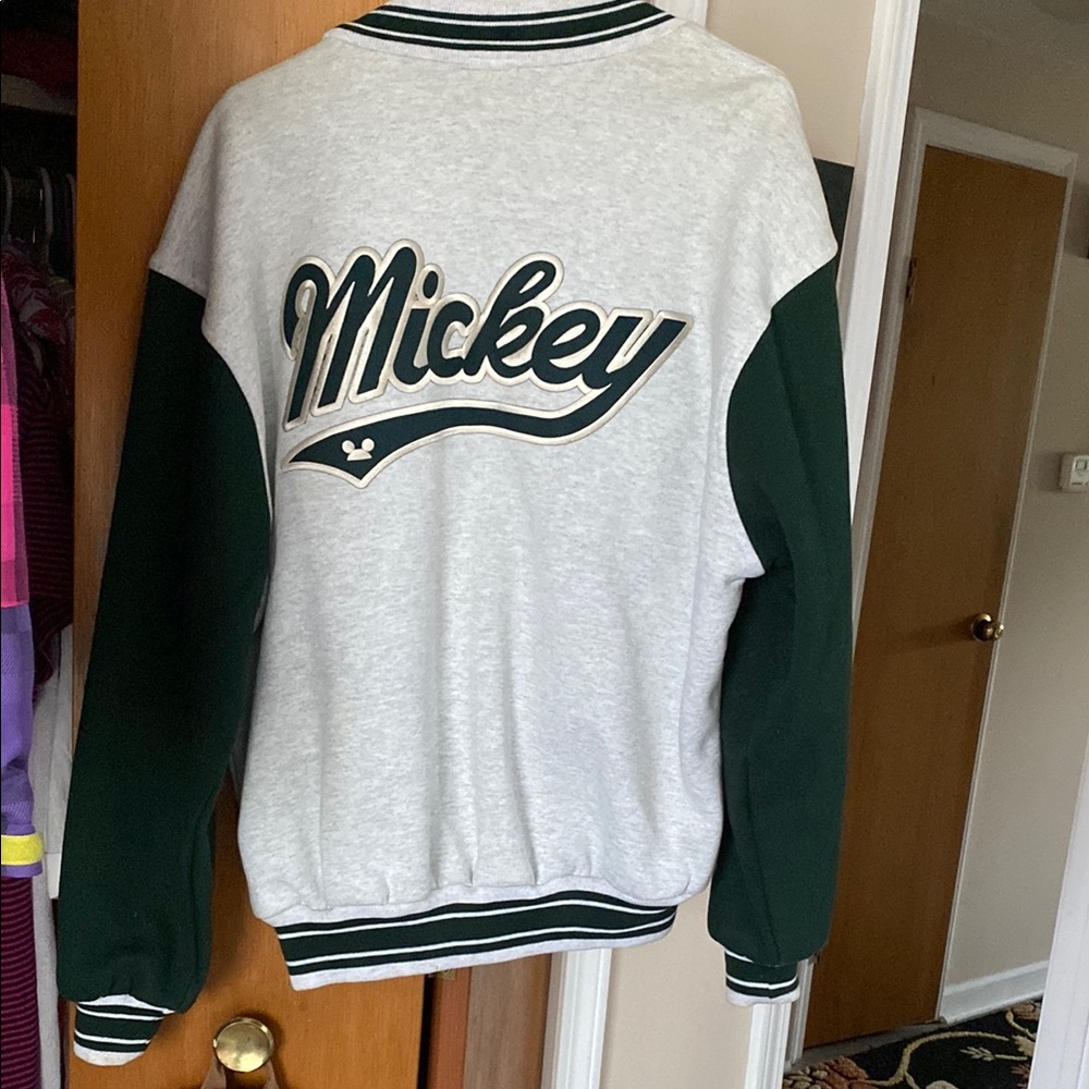Gray and Green Mickey sweatshirt Jacket